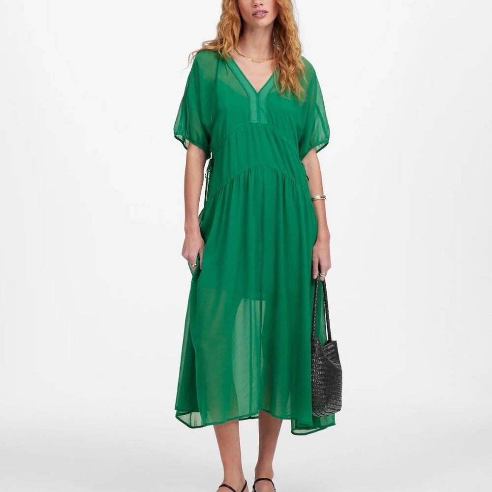 Madewell Sheer V-Neck Dolman Maxi Dress